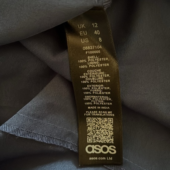 ASOS Navy embroidered pleated dress - Picture 7 of 7